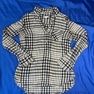 Merona Black and White Plaid Button-Down Shirt